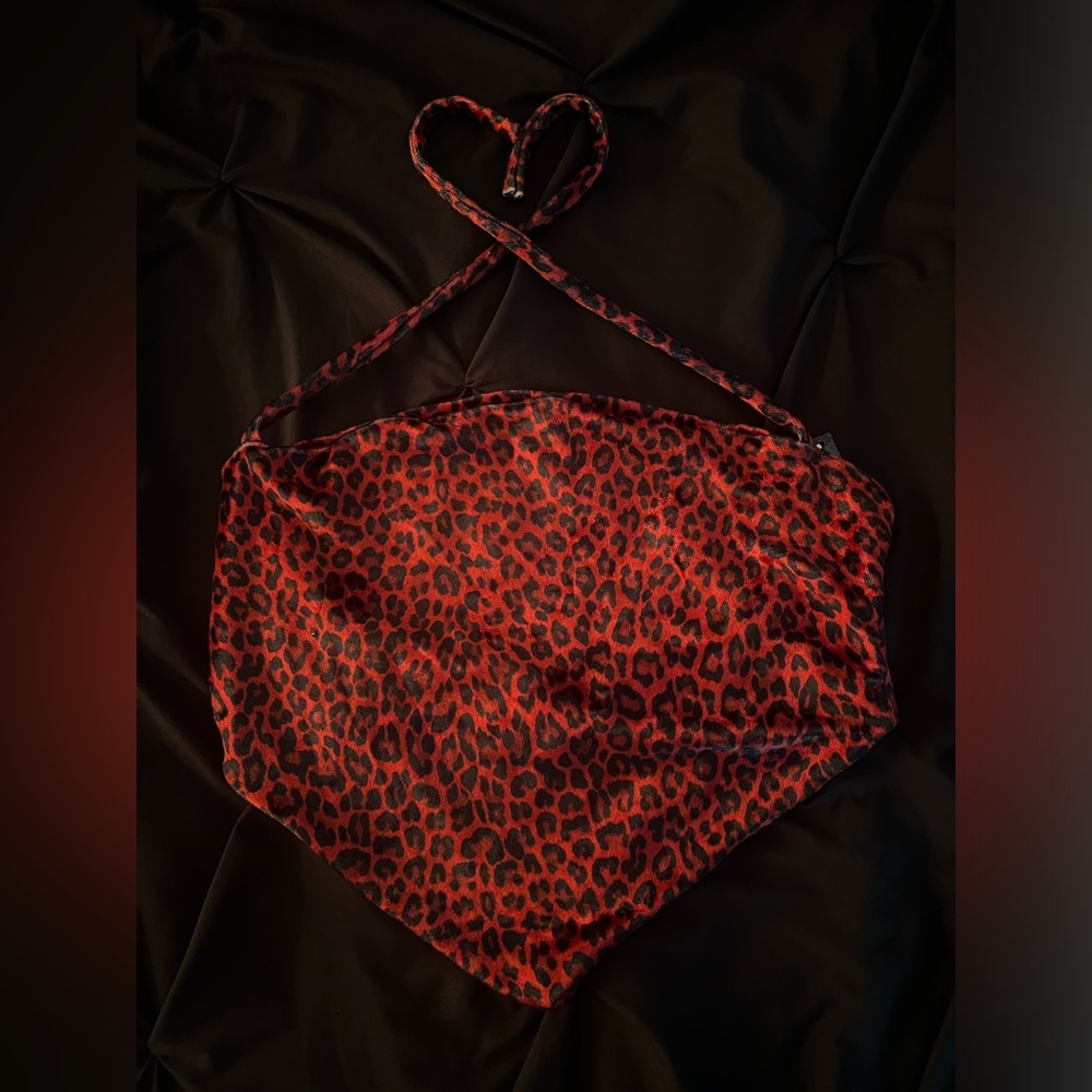 Red Leopard Print Top